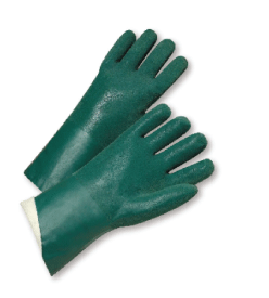 Jersey-Lined Green PVC Sandy Grip Gloves | Varco Pro Supply