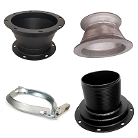 Vactor-style Flat Flange Fittings and Clamps